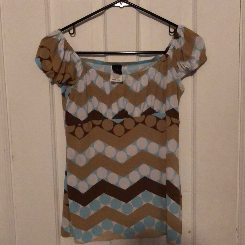 Blue and Brown patterned blouse